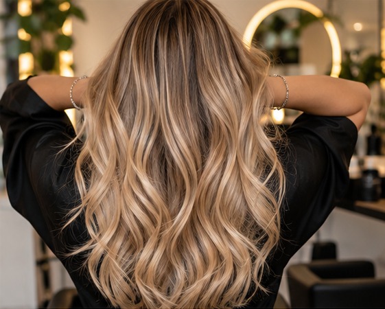 Długie włosy z balayage