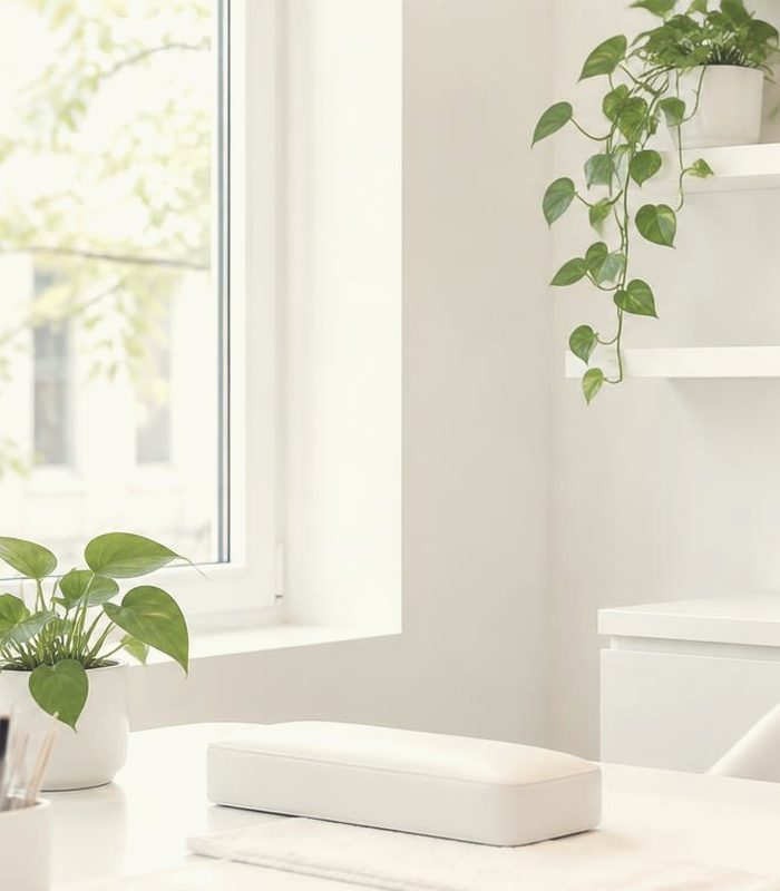 Rośliny przy oknie w jasnym pokoju