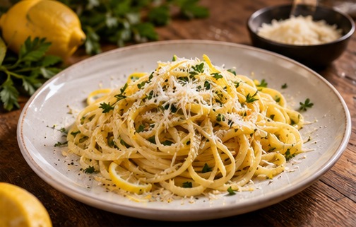 Spaghetti al limone z parmezanem